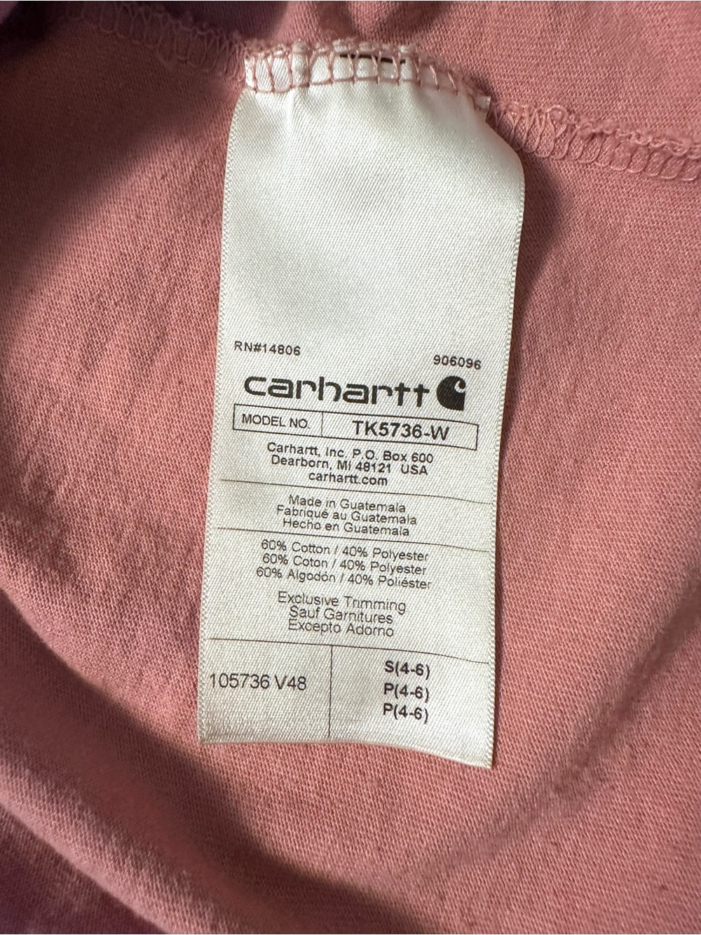 Carhartt Womens Loose Fit Heavyweight Floral Logo T-shirt pink size small - Picture 5 of 8